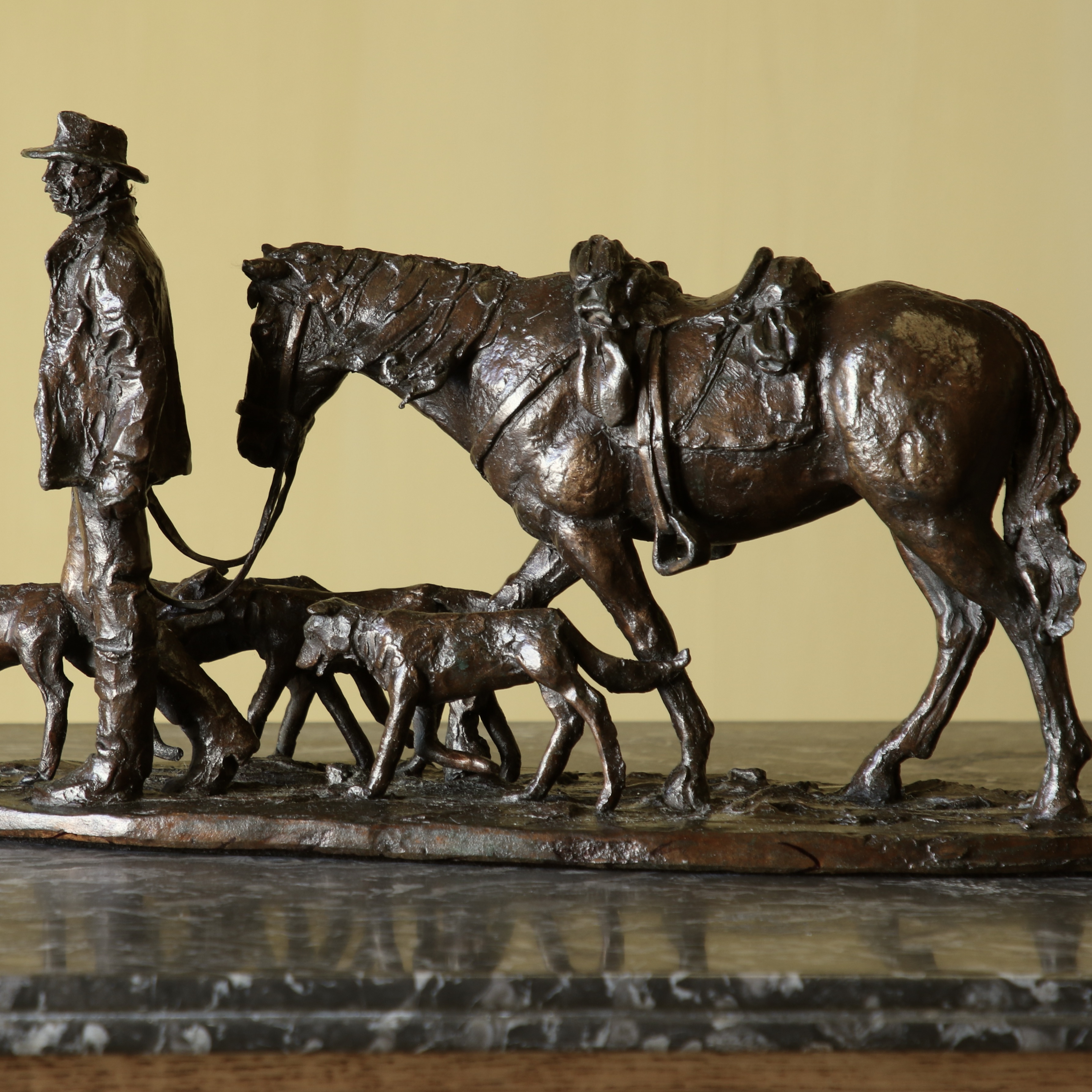 Bronze Farmer and Horse